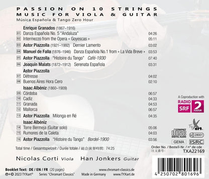 Passion On 10 Strings - Music for Viola & Guitar: Música Española & Tango Zero Hour