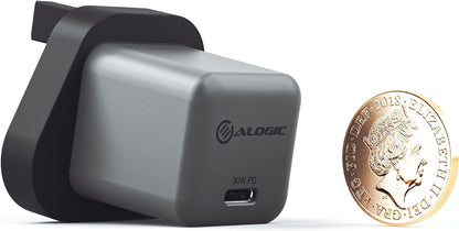 ALOGIC Mini Wall Charger with GaNFast Technology & Dynamic Power Allocation, PD 3.0 Charger for Fast Charging, Compatible with MacBook Air, iPhone13 Pro/13 Pro Max, Galaxy S21, Note 20 and More