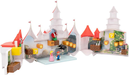 The Super Mario Bros. Movie – Mushroom Kingdom Castle Playset with Mini 1.25” Mario and Princess Peach Figures. For Super Mario Fans Aged 3+ Deluxe Princess Peach Castle Playset
