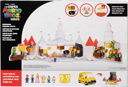 The Super Mario Bros. Movie – Mushroom Kingdom Castle Playset with Mini 1.25” Mario and Princess Peach Figures. For Super Mario Fans Aged 3+ Deluxe Princess Peach Castle Playset