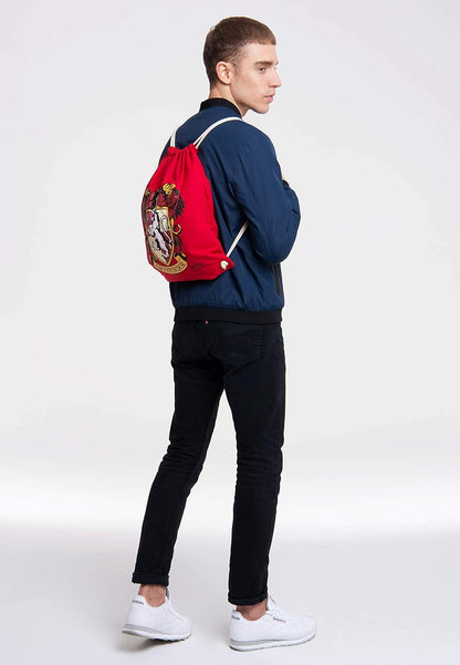 Logoshirt® Harry Potter - Gryffindor Logo I Printed Gym Bag - Fabric Backpack 100% Cotton I AZO-Free I Red I Original Licensed Design