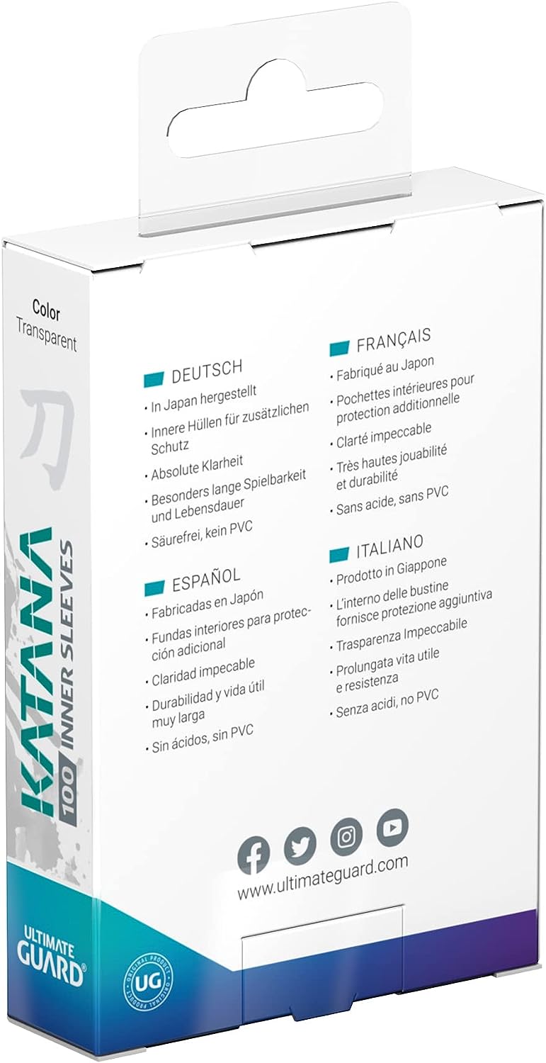 Ultimate Guard Katana Inner Sleeves Standard Size Transparent (100