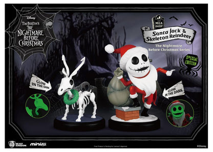 BEAST KINGDOM CO., LTD The Nightmare Before Christmas: Santa Jack & Reindeer MEA-40SP PX Glow-in-The-Dark Mini Egg Attack Figure