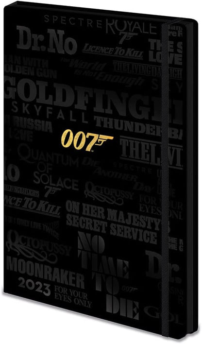 Pyramid International Bond Diary 2023, A5 Hard Cover, Week to a View Planner (Film Logos Design) - Official Merchandise, SR74103, Multi-Colour