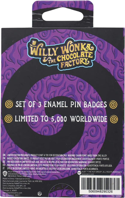 FaNaTtik Willy Wonka and the Chocolate Factory Limited EditionTriple Set of Pins