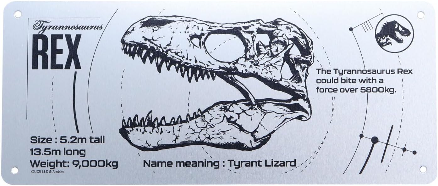 Jurassic Park Blechschild T-Rex Schematic