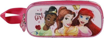Disney Princess Strong-3D Double Pencil Case, Pink, 22 x 9.5 cm