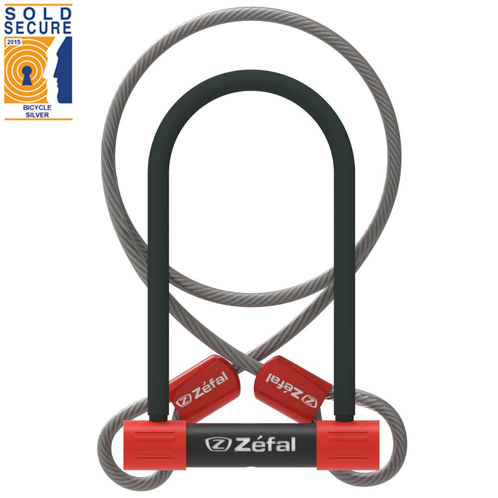 Zéfal K-Traz U13 Heavy Duty U-Shaped Bike Lock - Heavy Duty Steel Headband - Optional 120cm Cable - Padlock for Bicycle, Electric Bike, Mountain Bike, Scooter, Motorcycle
