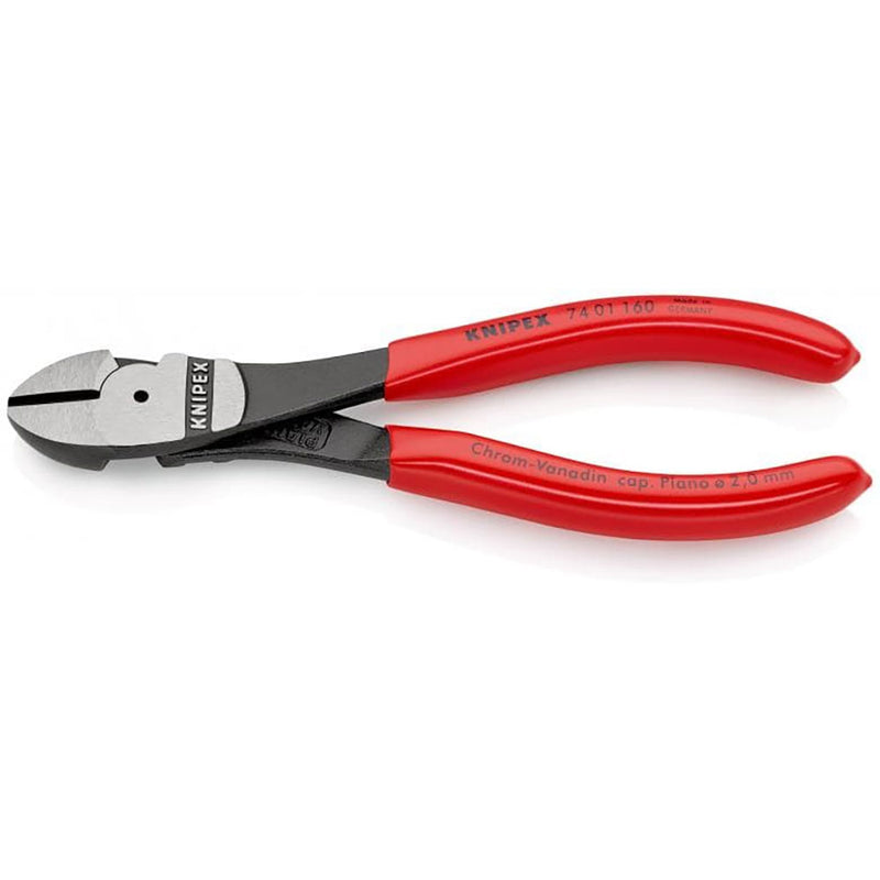 Knipex Diagonal Cutter black atramentized, plastic coated 160 mm 70 01 160