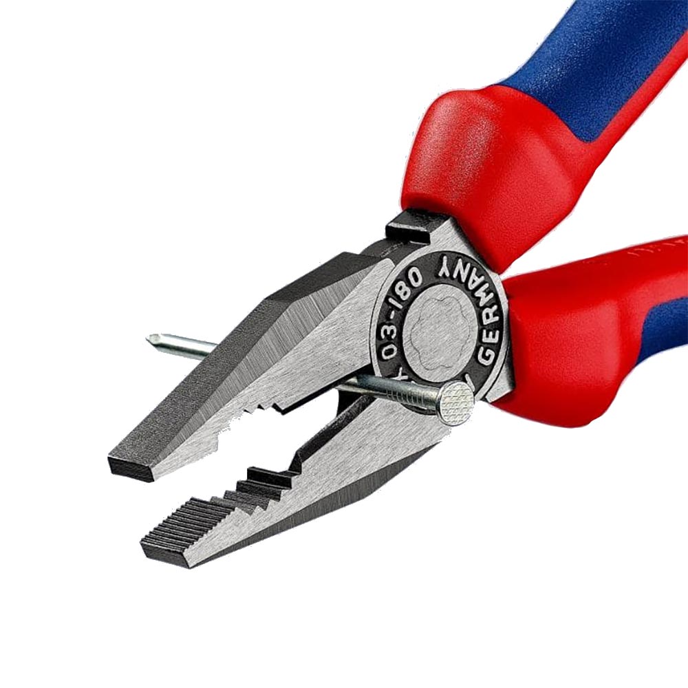 Knipex Combination Pliers black atramentized, with multi-component grips 180 mm 03 02 180