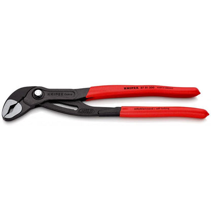 Knipex Cobra® High-Tech Water Pump Pliers grey atramentized, with non-slip plastic coating 300 mm 87 01 300