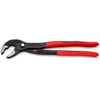 Knipex Cobra® High-Tech Water Pump Pliers grey atramentized, with non-slip plastic coating 300 mm 87 01 300