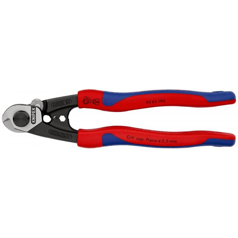 Knipex Wire Rope Cutter forged with multi-component grips 190 mm 95 62 190