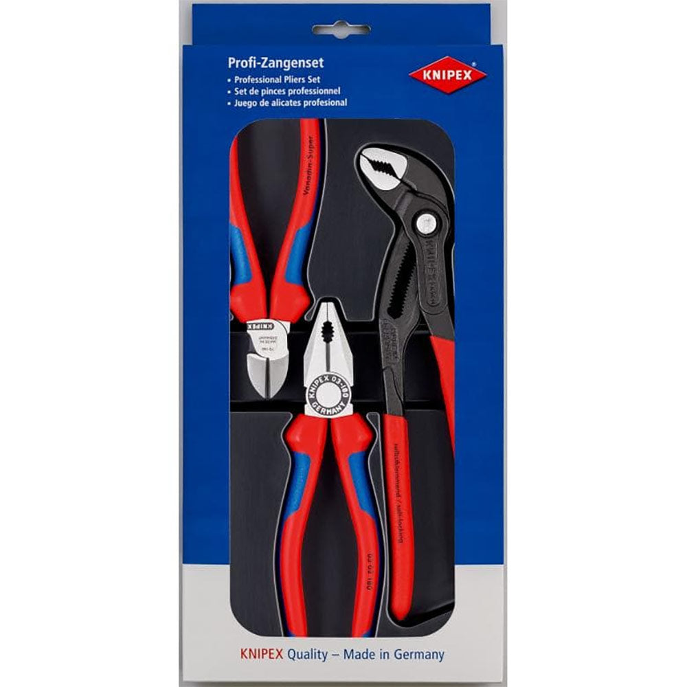 KNIPEX 00 20 09 V01 (SB-Karte/Blister) Paket, Mehrfarbig & 26 12 200 Flachrundzange mit Schneide – Storchschnabelzange, Mehrfarbig