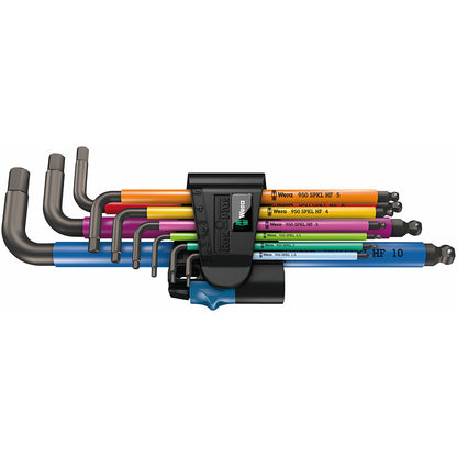 Wera 05022210001 950/9 Hex-Plus Multicolour HF 1 Multicolour Winkelschlüsselsatz, metrisch, BlackLaser, mit Haltefunktion, 9-teilig