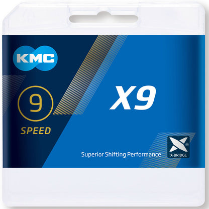 KMC Unisex – Erwachsene X9SL Ti-N X9 SL 9-Fach Kette, 114 Glieder