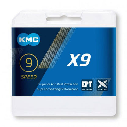 KMC Unisex – Erwachsene X9SL Ti-N X9 SL 9-Fach Kette, 114 Glieder