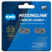 KMC Missing Links E10 10nr, Maglie da Donna Unisex Adulto, Silver