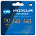 KMC 9 Speed EPT MissingLink, Dark Silver, Pack of 2