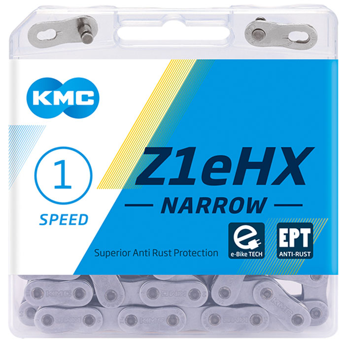 KMC Z1eHX EPT Singel Speed e-Bike Chain, Dark Silver