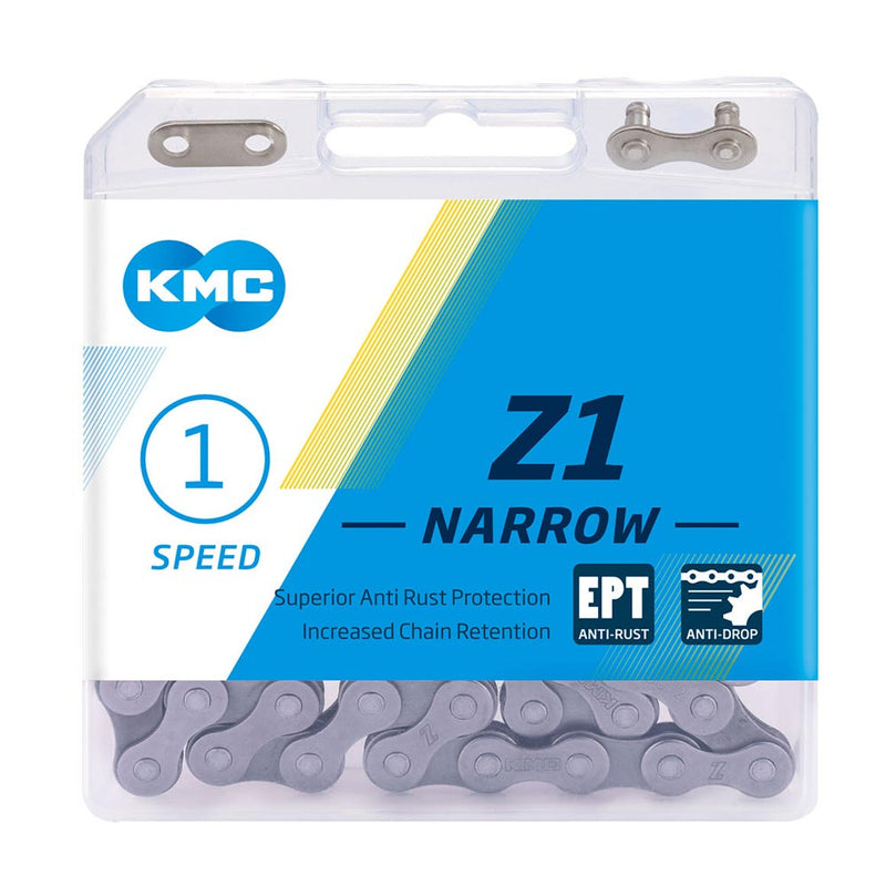 KMC Ept Cadena Estrecha Z1, Unisex, Plateado Oscuro, 112 Link