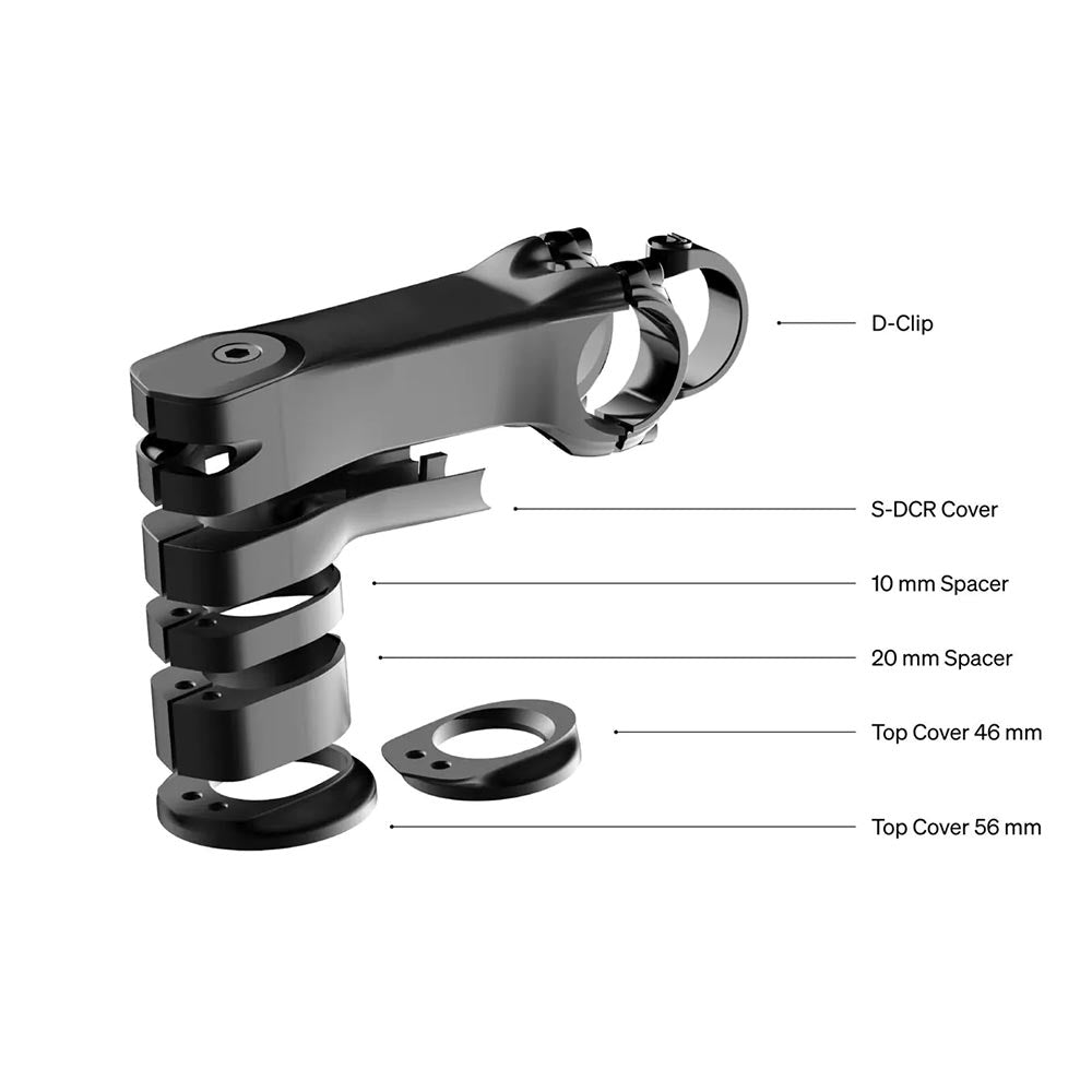 DEDA-ELEMENTI SUPERBOX stem/attacco 100 mm, S-DCR System, POB Finish, Alloy 6061, 82° Attacke, schwarz/schwarz, 100mm