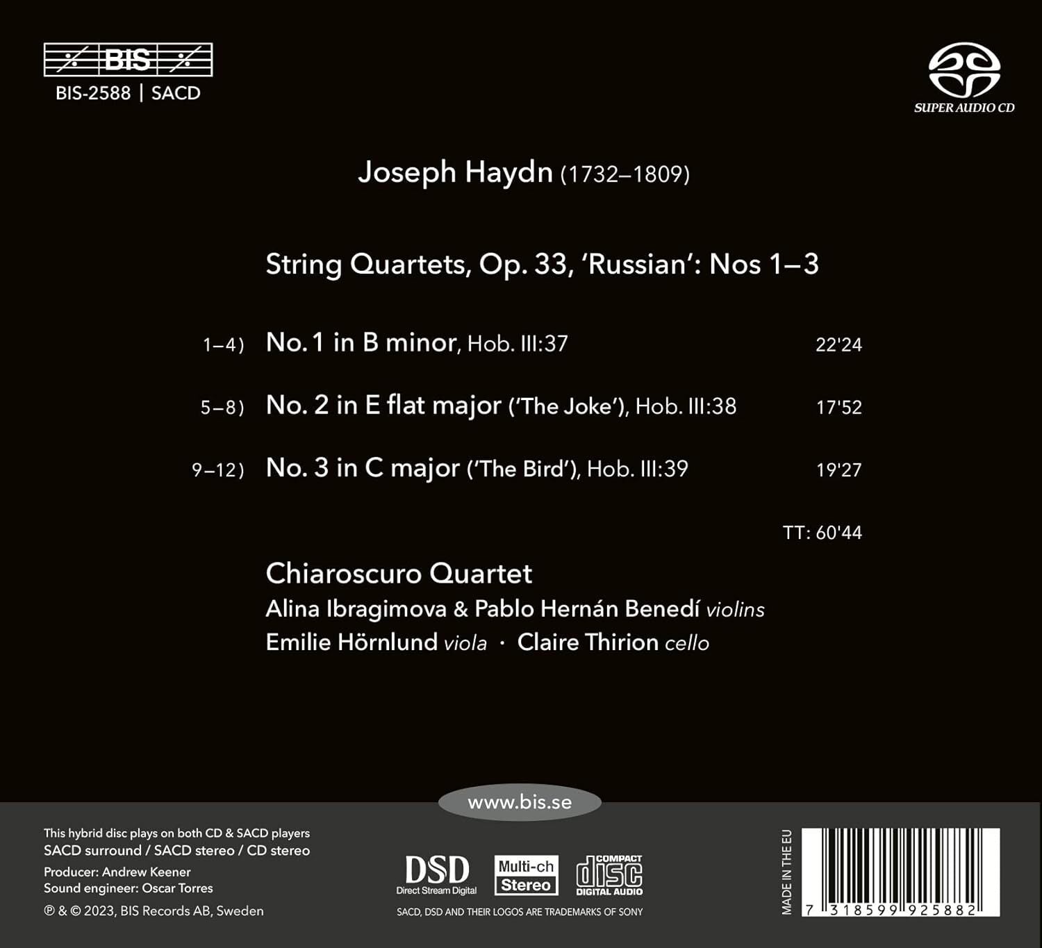 Joseph Haydn: Op. 33, 1-3