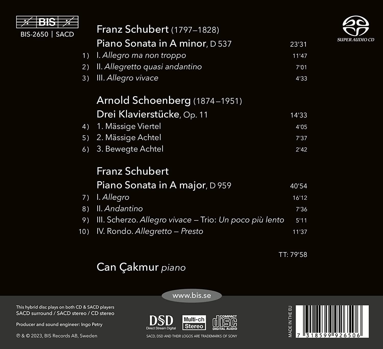 Can Çakmur: Schubert + Schoenberg