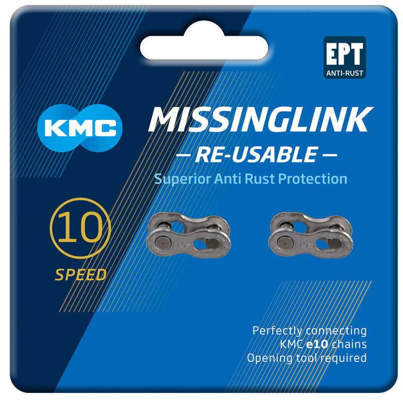 KMC Unisex's 10 Speed EPT MissingLink Joining Link, Dark Silver, 2 Pairs