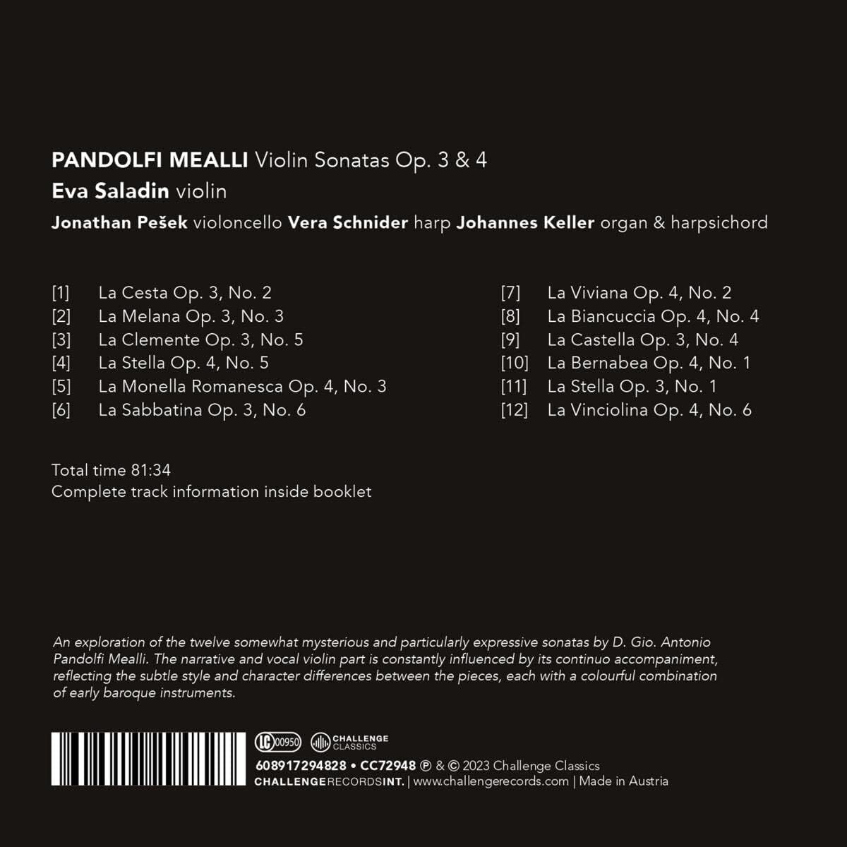 Pandolfi Mealli: Violin Sonatas Op. 3 & Op. 4