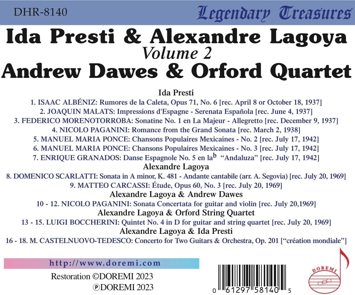 Ida Presti & Alexandre Lagoya: Unreissued Solo, Duo, & Chamber... - Volume 2