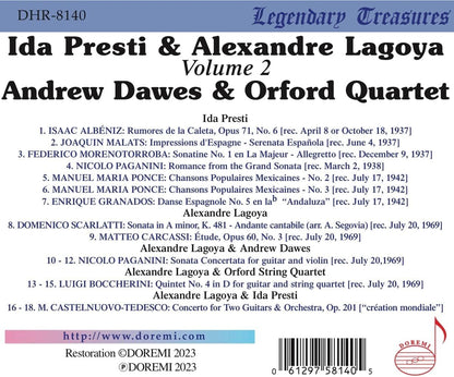 Ida Presti & Alexandre Lagoya: Unreissued Solo, Duo, & Chamber... - Volume 2