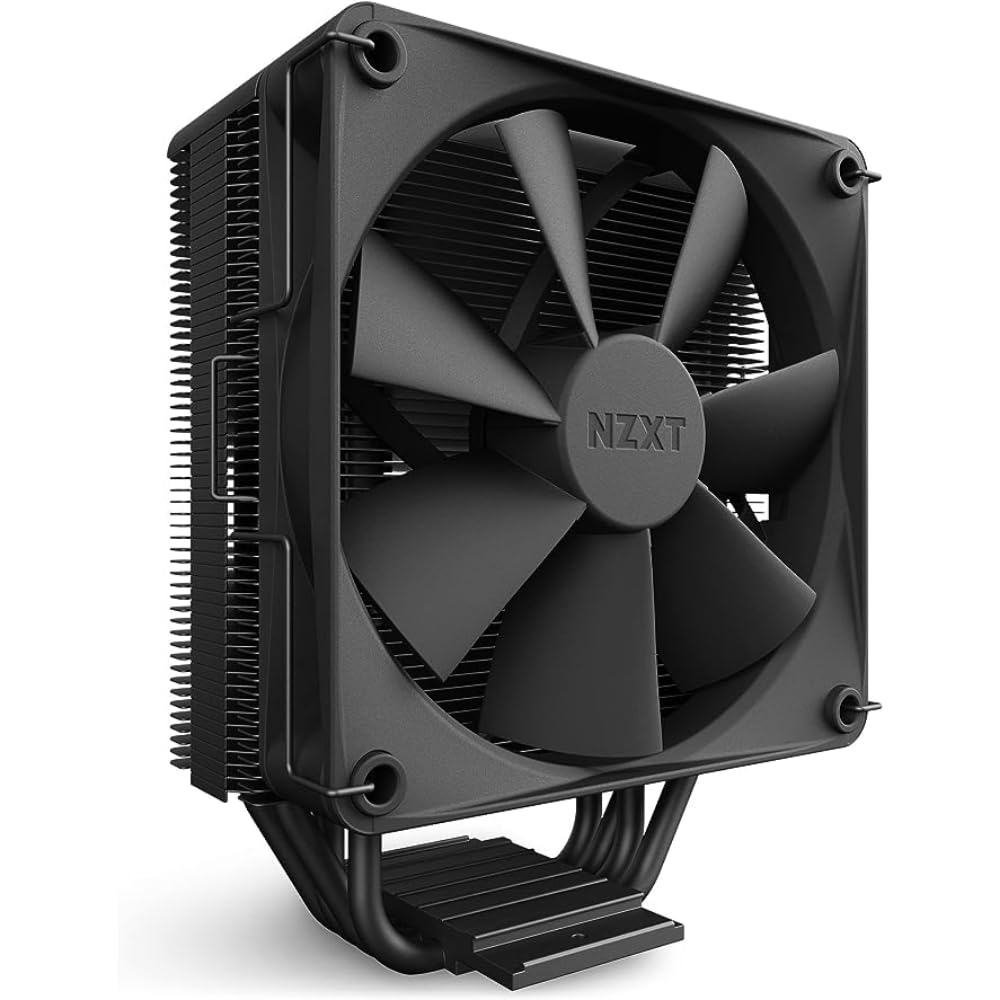 NZXT T120 CPU Air Cooler - RC-TN120-B1 - Conductive Copper Pipes - Fluid Dynamic Bearings - AMD and Intel Compatibility - Black Non RGB Black