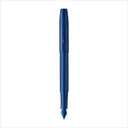Parker IM Monochrome Fountain Pen | Blue Finish and Trims | Medium Nib | Blue Ink | Gift Box Blue Foutain pen Medium Nib