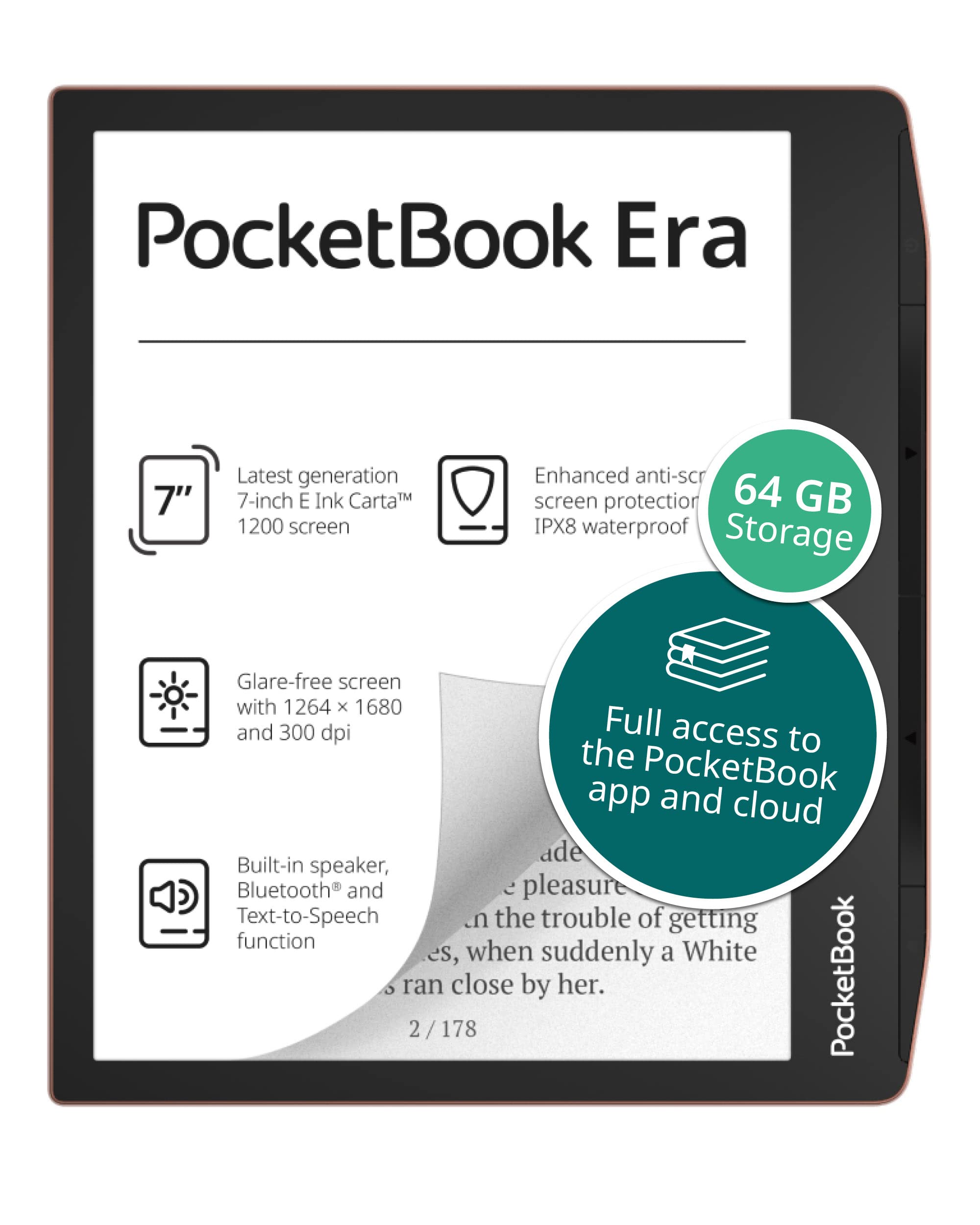 PocketBook Era 64GB Koper (PB700-L-64-WW), Nero