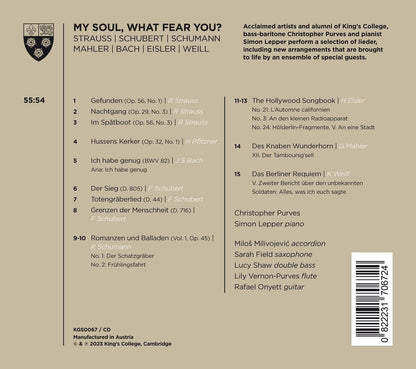 Christopher Purves/Simon Lepper: My Soul, What Fear You?