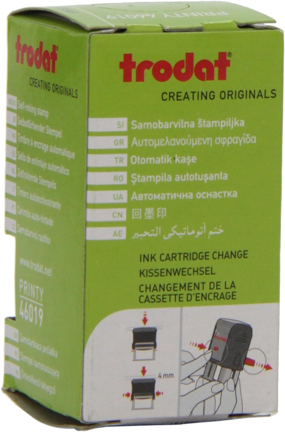 Trodat Réf 54290 Printy Tampon encreur avec cassette d'encrage intégrée Copy Rouge