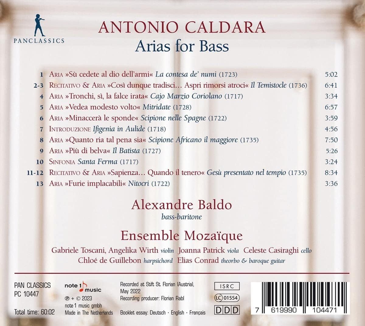 Antonio Caldara: Arias for Bass