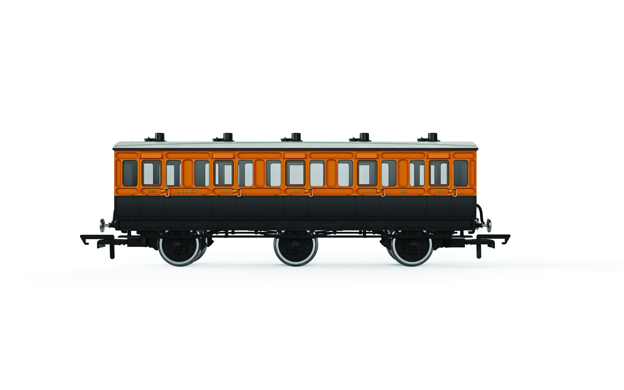 Hornby LSWR, 6 Wheel Coach, 3rd Class, 821 - Era 2. Coaches & Coach Packs. 4/6 Wheel Coaches