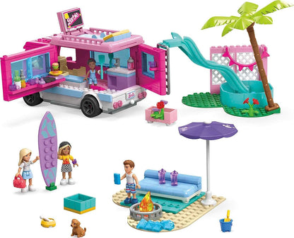 MEGA Barbie Car Building Toys Playset, Dream Camper Adventure with 580 pieces Barbie Car Building Toys Playset, Convertible and Ice Cream Stand with 225 Pieces, 2 Micro-Doll + TOY_FIGURE_PLAYSET,HPN78 Modern