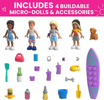 MEGA Barbie Car Building Toys Playset, Dream Camper Adventure with 580 pieces Barbie Car Building Toys Playset, Convertible and Ice Cream Stand with 225 Pieces, 2 Micro-Doll + TOY_FIGURE_PLAYSET,HPN78 Modern