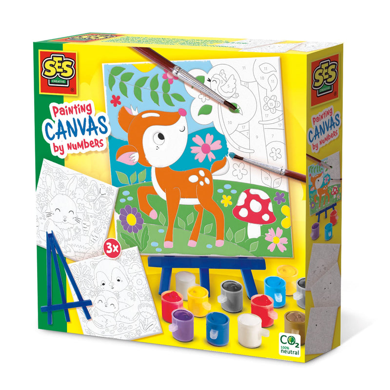 SES Creative Painting by Numbers Canvas - Forest Animals 3X