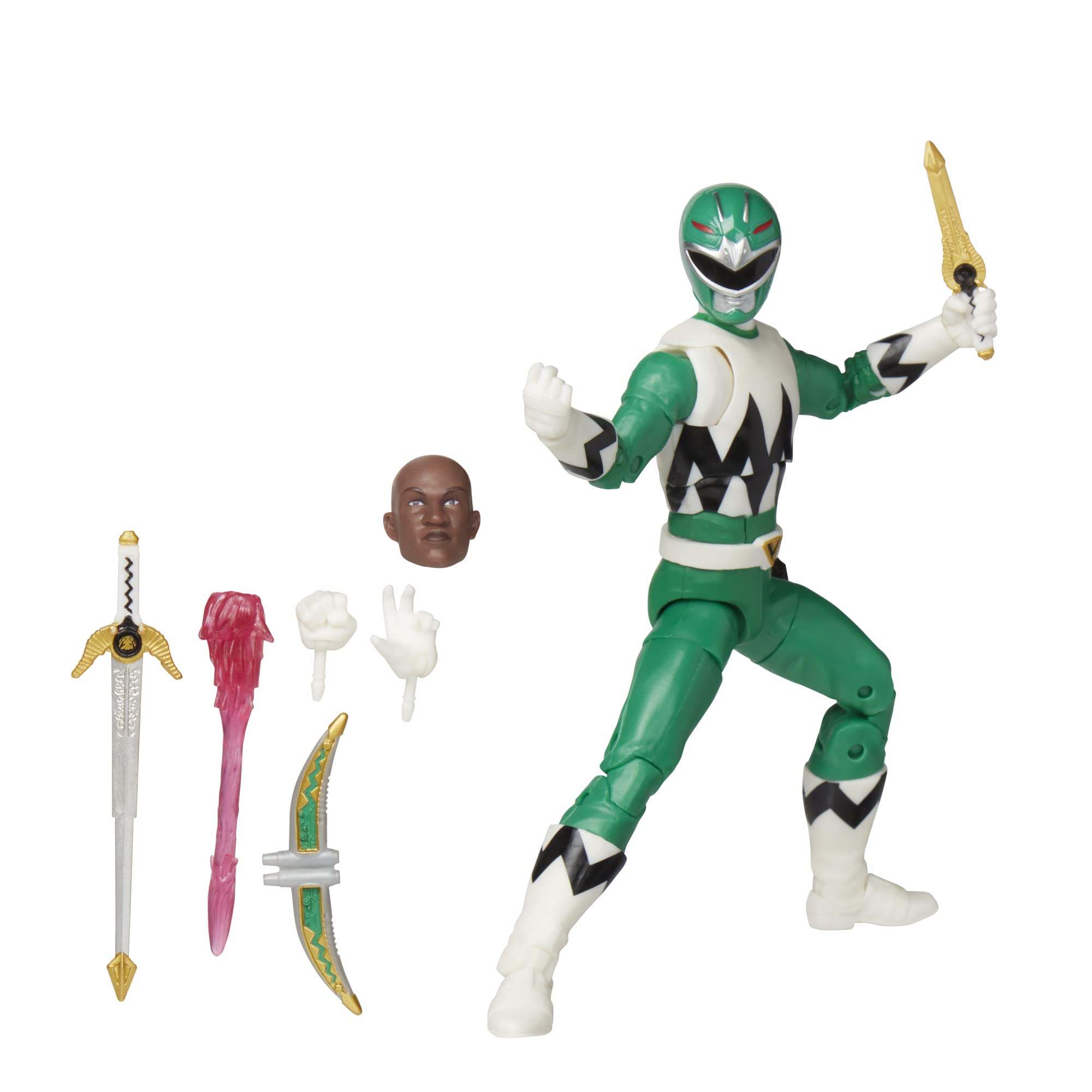 Power Rangers Lightning Collection Lost Galaxy Green Ranger 6-Inch Premium Collectible Action Figure Toy with Accessories Kids Ages 4 and Up