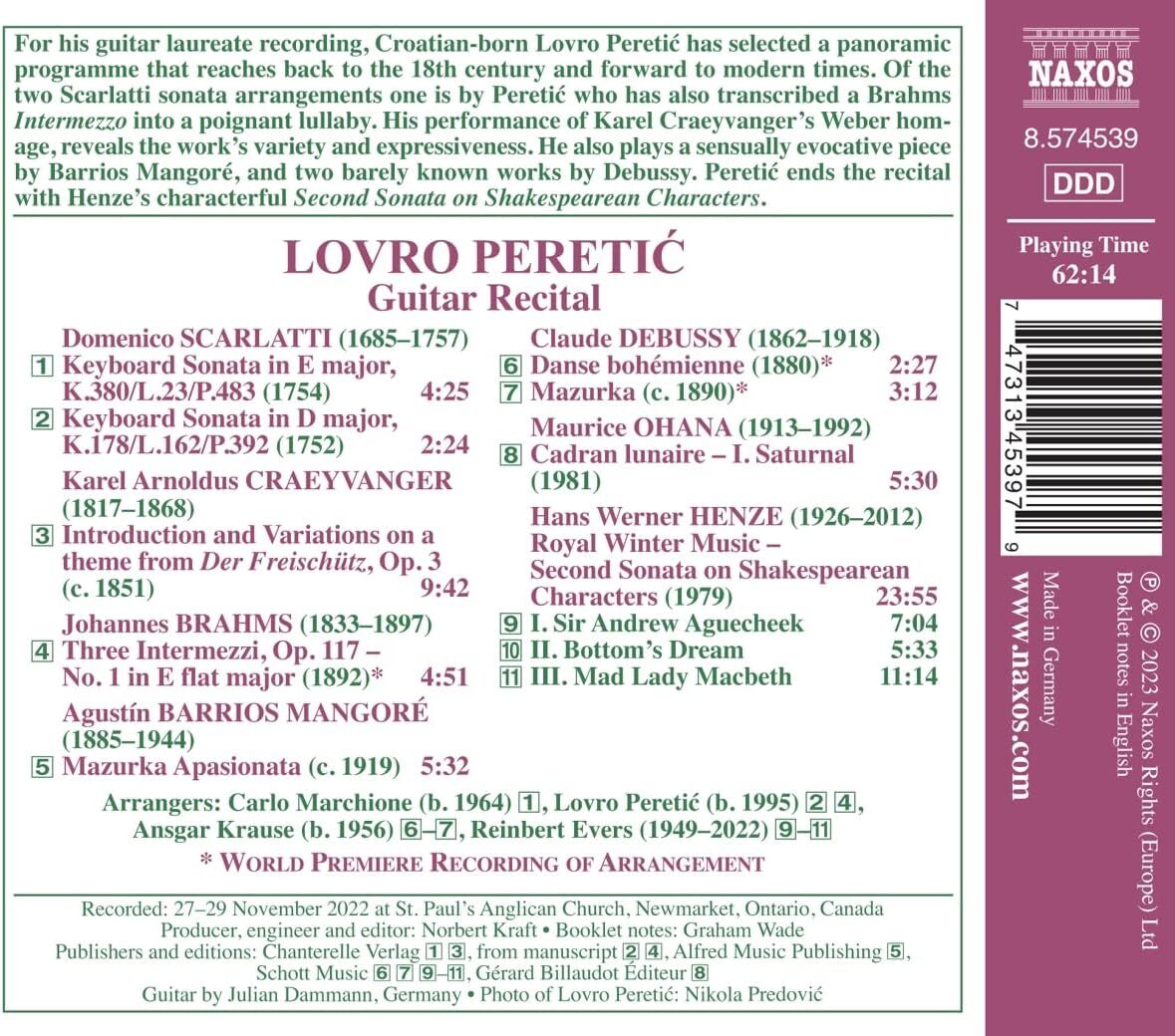 Lovro Peretic: Winner 2022 Guitar Foundation of America (GFA)...