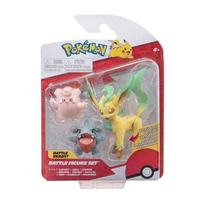 Pokémon PKW2806 Battle Figure Set - Piepi, Kaumalat, Folipurba Official Battle Figure Set, Multicoloured