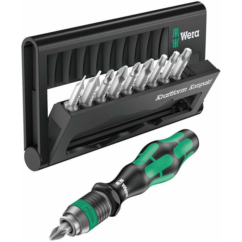 Wera Kraftform Kompakt 10 Bit-Holding Screwdriver & Bit Set, PH/PZ/SL/TX, 05056653001