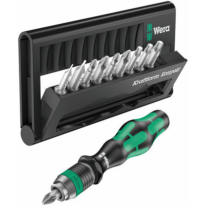 Wera Kraftform Kompakt 10 Bit-Holding Screwdriver & Bit Set, PH/PZ/SL/TX, 05056653001