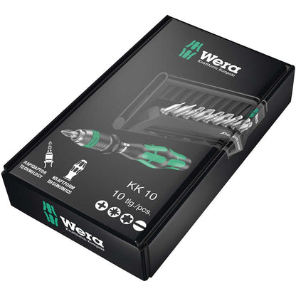 Wera Kraftform Kompakt 10 Bit-Holding Screwdriver & Bit Set, PH/PZ/SL/TX, 05056653001