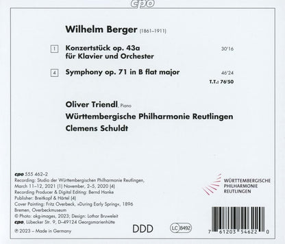 Wilhelm Berger: Symphony Op. 71/Konzertstück Op. 43a