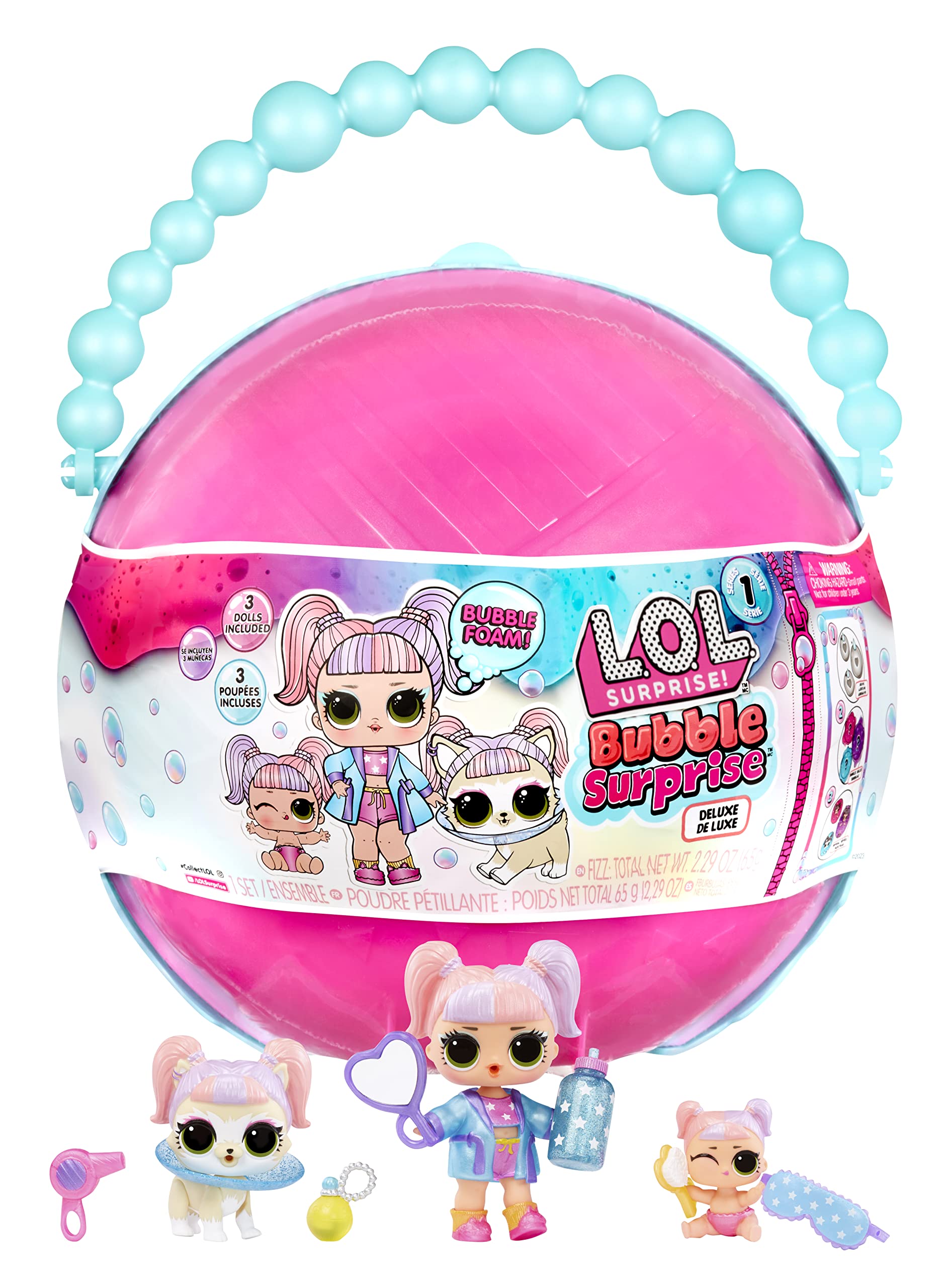 LOL Surprise Bubble Surprise Deluxe- Collectible Dolls, Pet, Baby Sister, Surprises, Accessories, Bubble Surprise Unboxing, Colour-Change Foam Reaction in Warm Water- Great gift for Girls age 4+